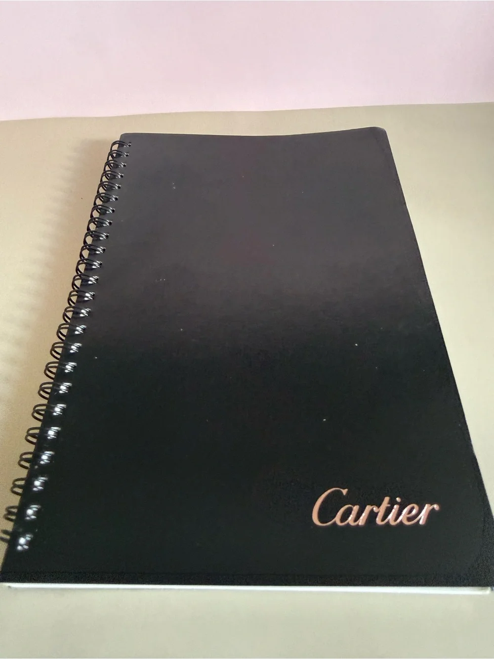 Cartier Black Notebook with Gold Logo